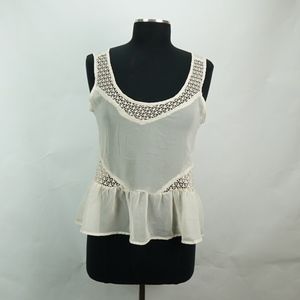 Love Riche Sheer Tank with Cutouts S